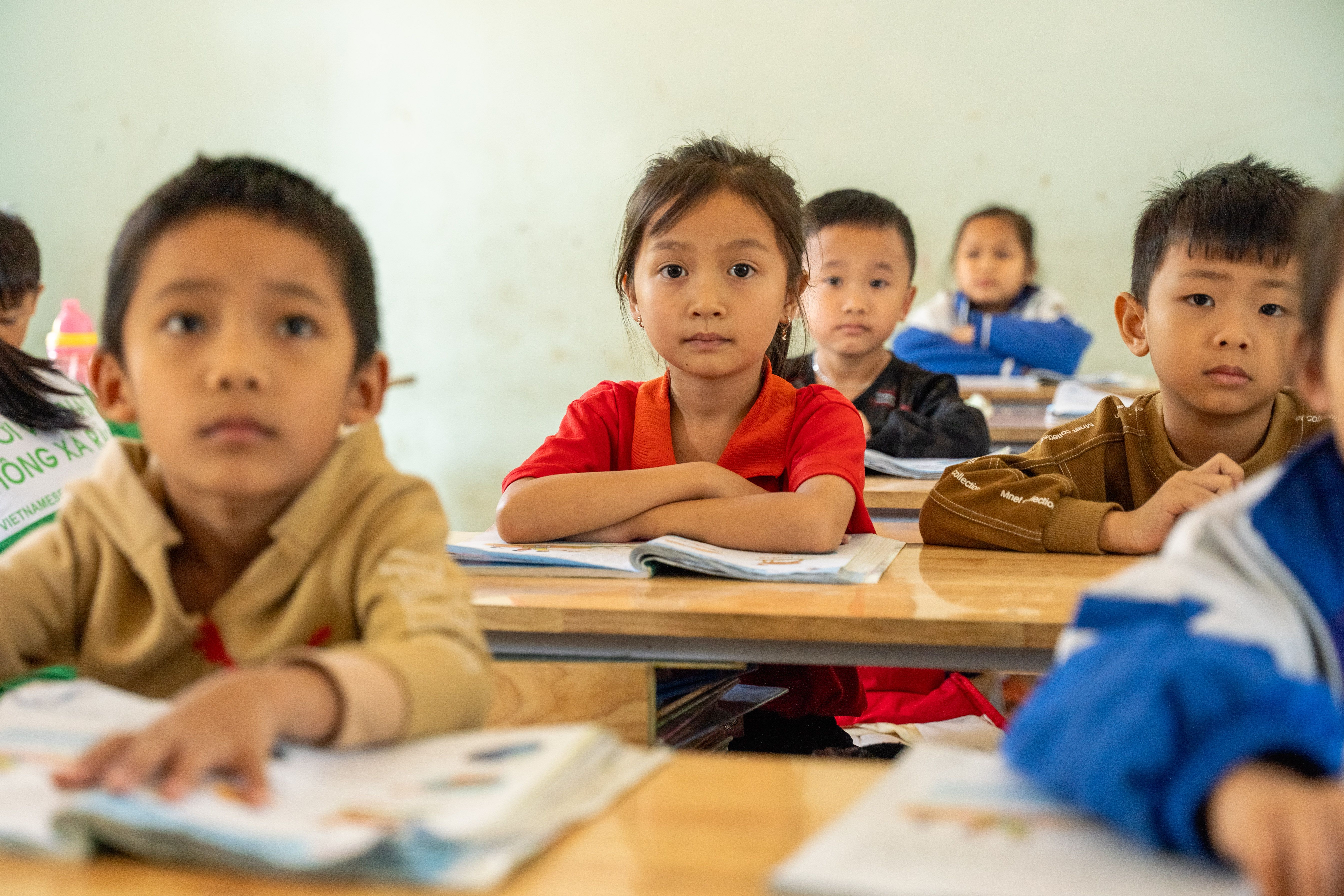 Kids in classroom learning